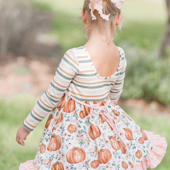 NWT Cheeky Plum Elara Knit Dress Pumpkin Patch 2T - Picture 4 of 10